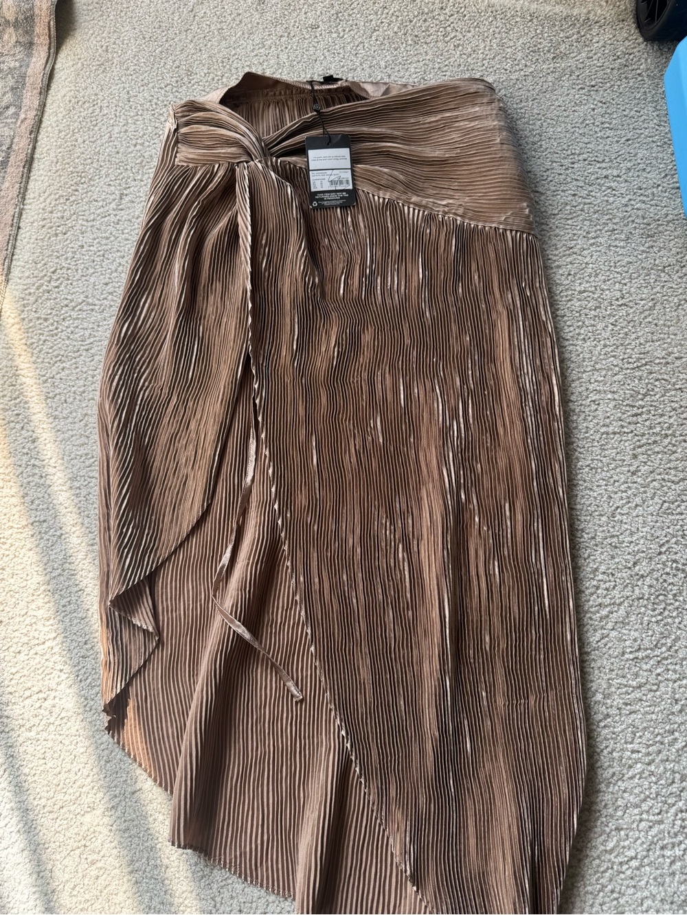 Missguided Plus Brown Pleated Asymmetrical Wrap Skirt NWT